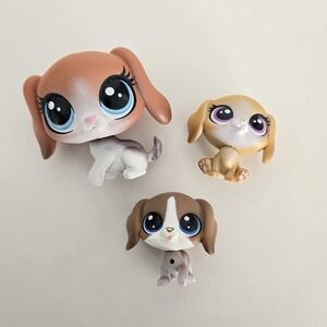Littlest Pet Shop LPS Beagles Lot of 3